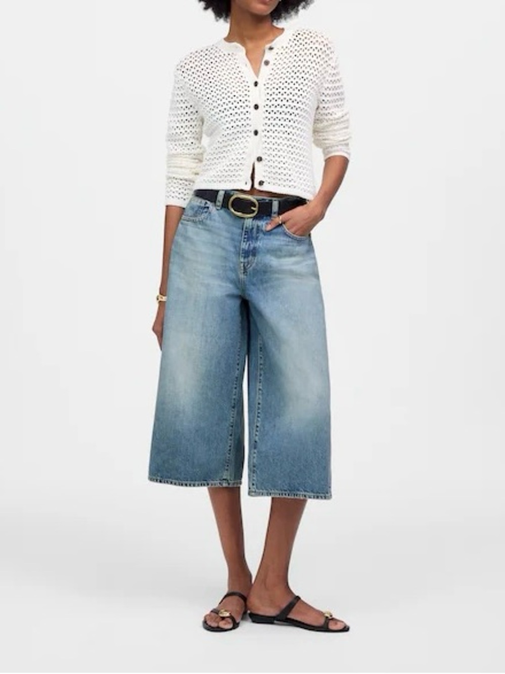 Madewell Denim Wide Leg Culottes in Billings Wash Size 31